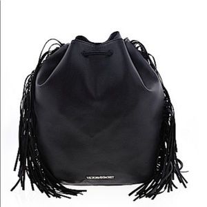 Victoria’s Secret Black Drawstring Backpack